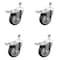 Service Caster 4 Inch SS Thermoplastic Rubber 1/2 Inch Threaded Stem Caster Set Total Lock Brake SCC-SSTSTTL20S414-TPRB-381615-4 - alternate 1